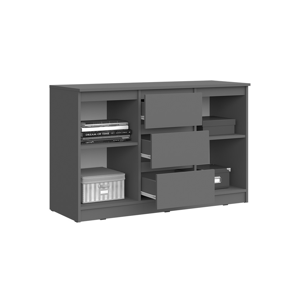 Комод Челси 1200 (2 двери 3 ящика), Графит Комод Челси 1200 (2 двери 3 ящика), Графит