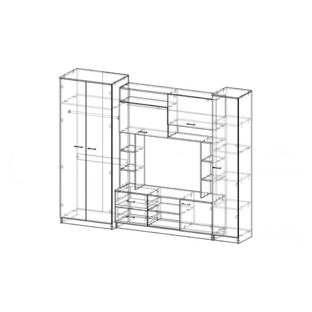 Гостиная Флора, Дуб беленый, Венге