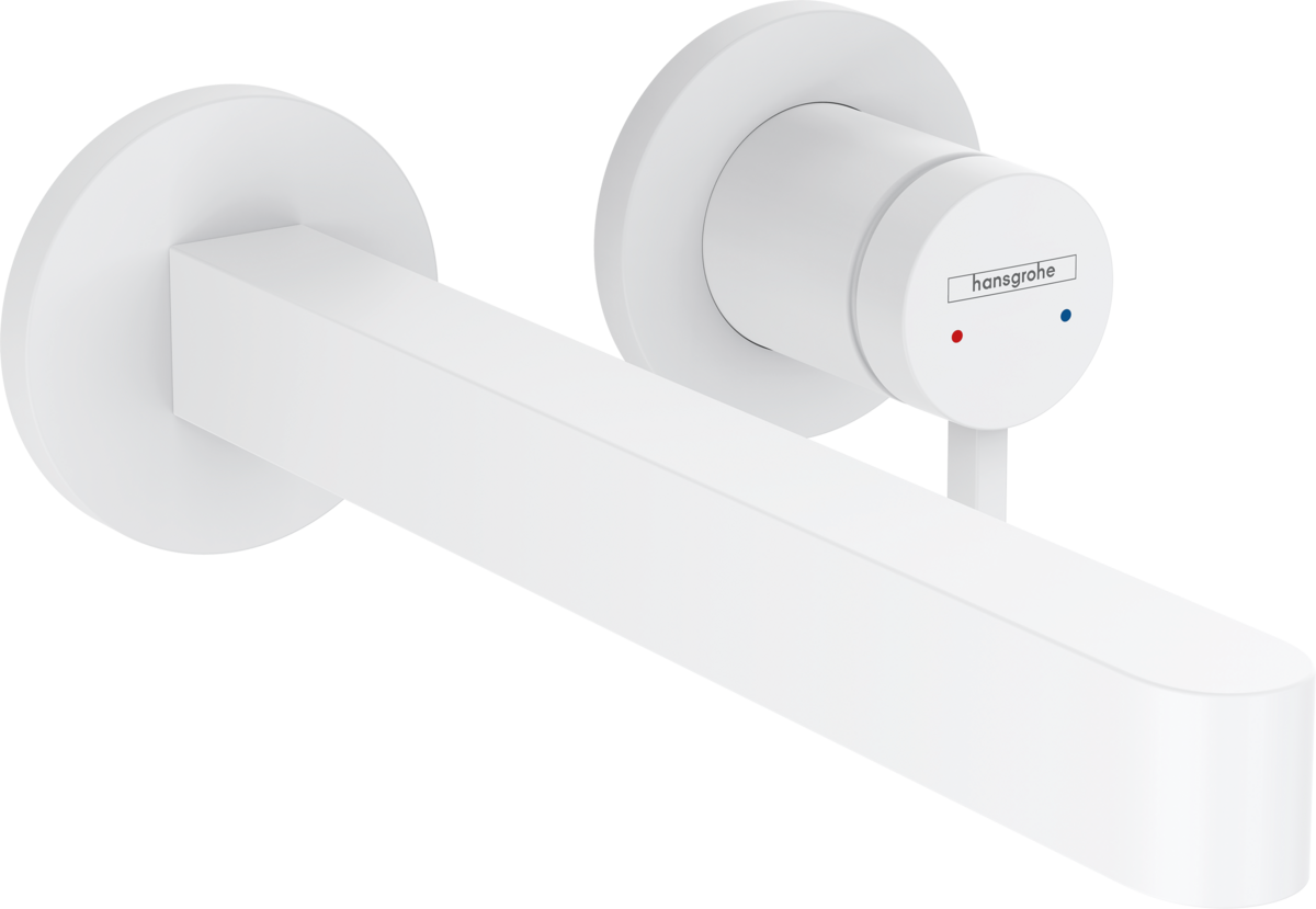 76050700 Finoris настенный смеситель для раковины 2 отв. (внешняя часть) матовый белый