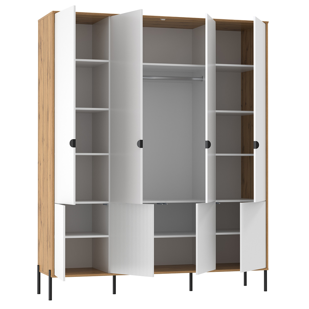 Шкаф для одежды Кензо 72.01, Дуб вотан, Белый