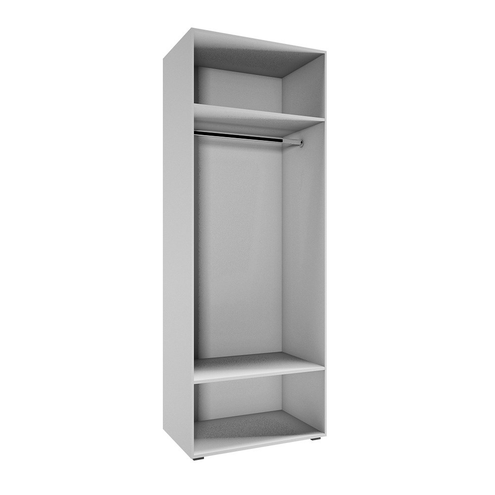 Шкаф Флорис ШК-001, Черный глянец, Белый