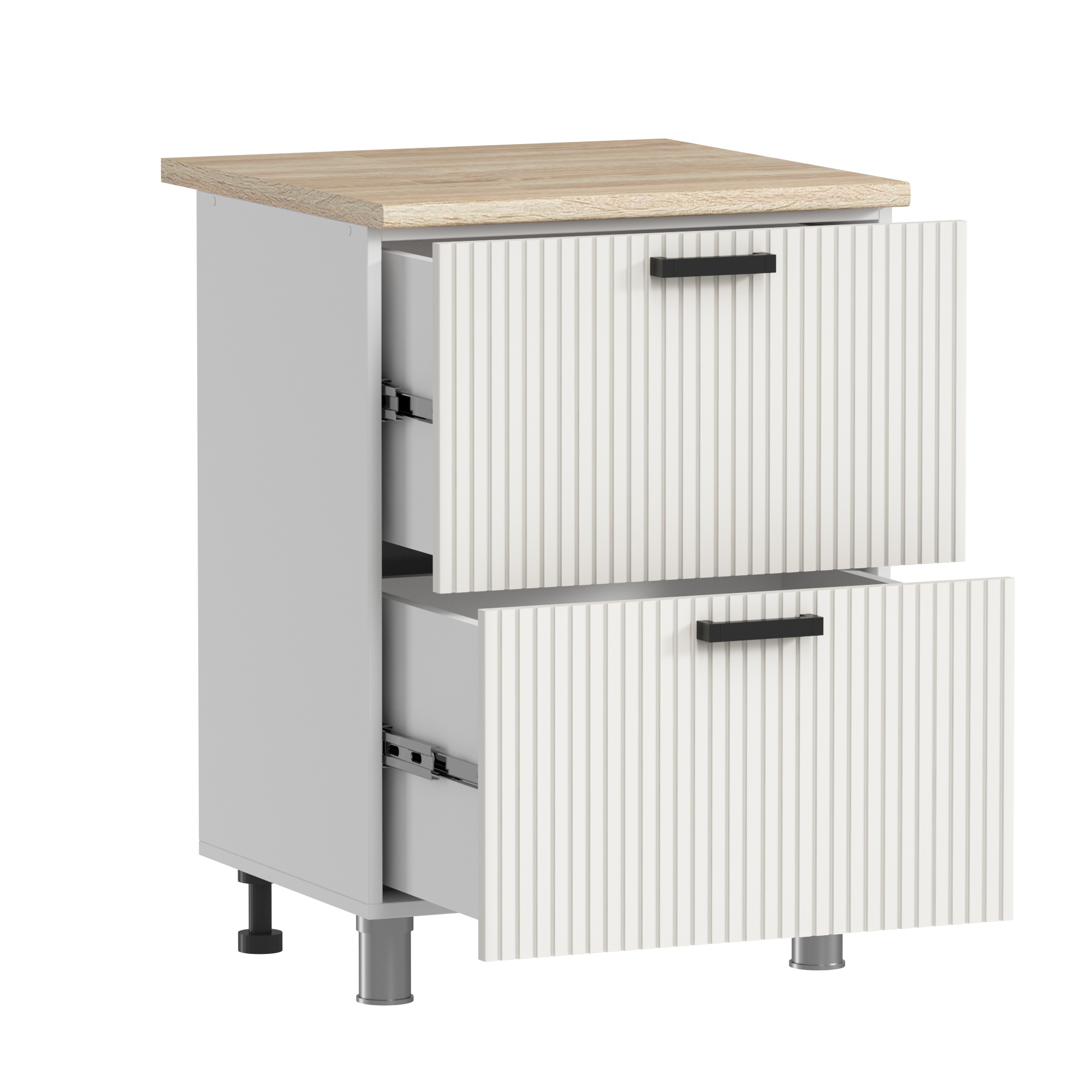 МК Аленушка Н2Я 600 Лотос Молочный,скоба антрацит (без столешницы)