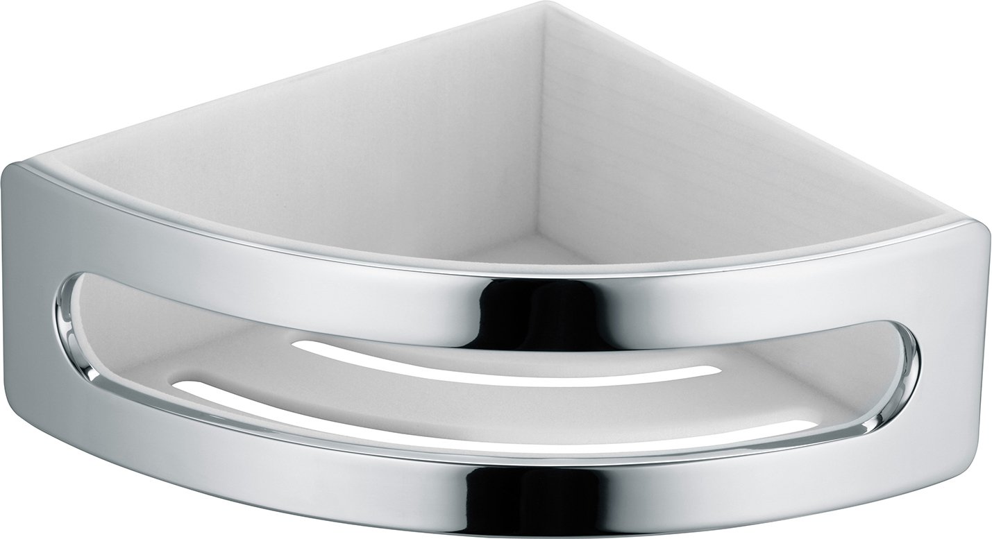 11657010000 ELEGANCE Угловая корзинка для губки, хром/белый 11657010000 ELEGANCE Угловая корзинка для губки, хром/белый