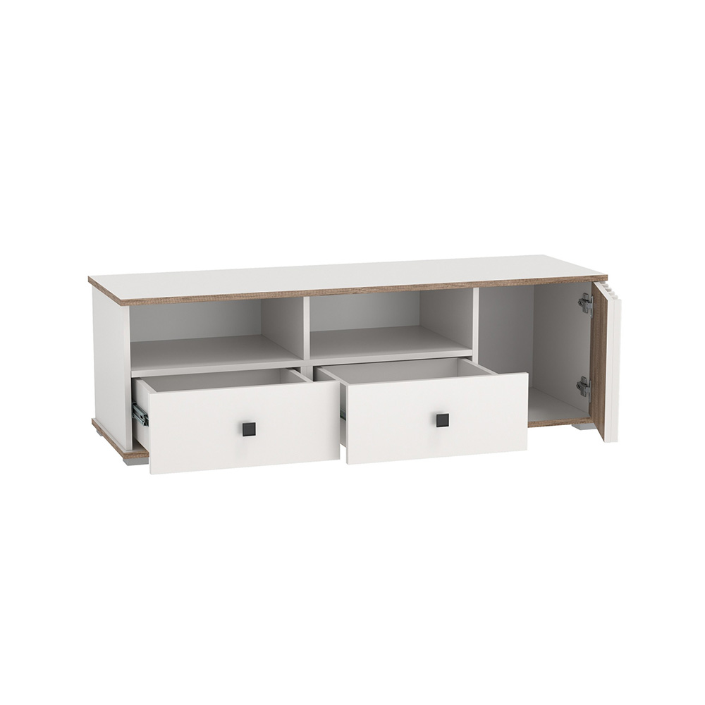 Тумба для ТВ Либерти 51.06, Белый, Дуб каньон