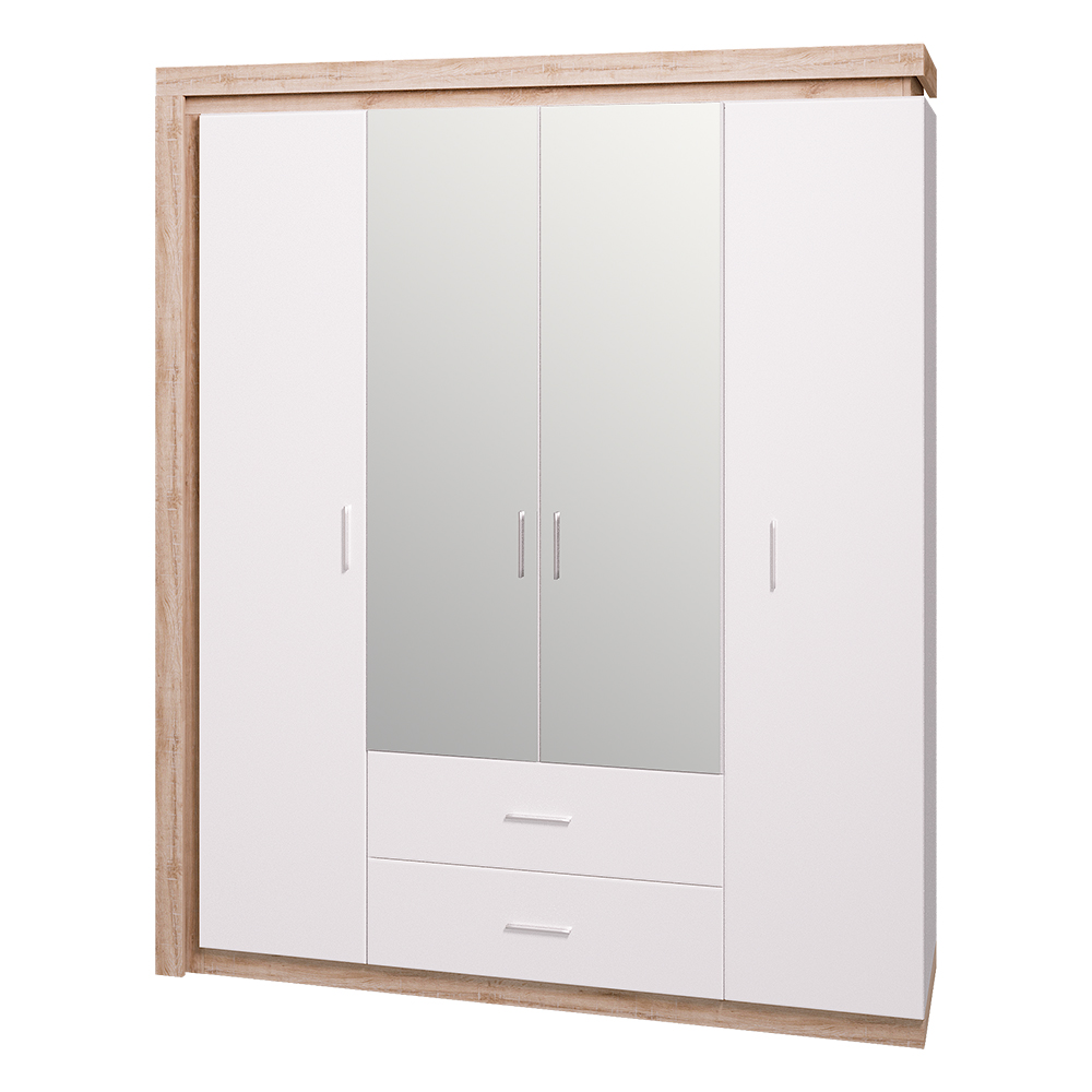 Шкаф 4-х дверный с зеркалом 16 Люмен