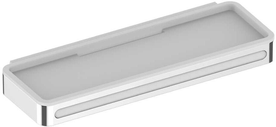 14959010051 PLAN Корзинка для душа 288мм, со встроенным стеклоочистителем, хром/белый