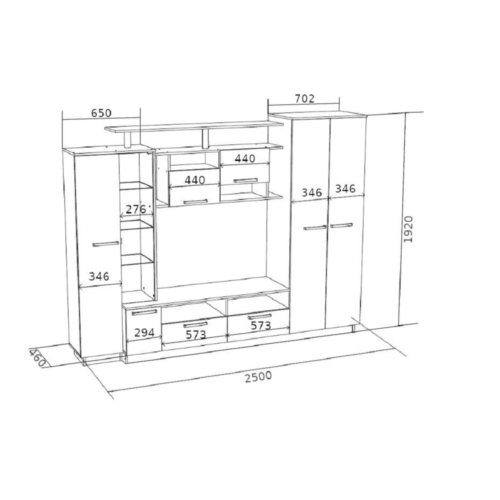 Стенка в гостиную Вега