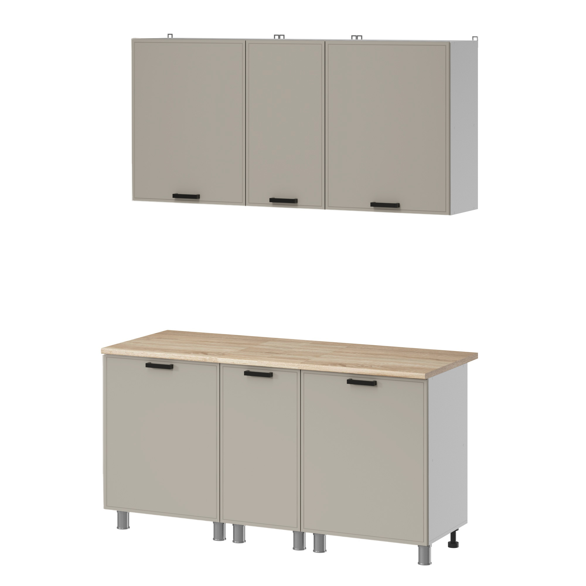 МК Аленушка 1,6м в.3 Магнолия Керамика,скоба черный,сонома