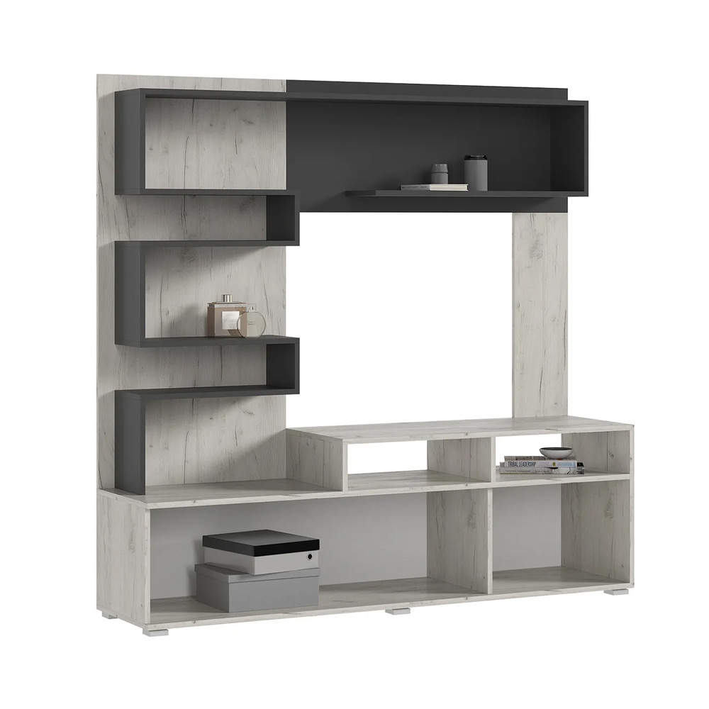 Гостиная Рица, Дуб крафт белый, Графит