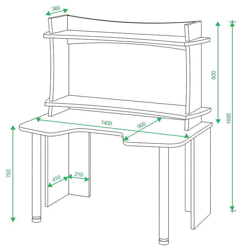Стол компьютерный Домино lite СКЛ-Игр140