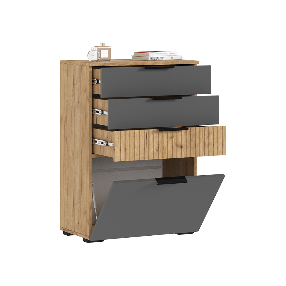 Комод Роджина (600), Графит, Дуб крафт