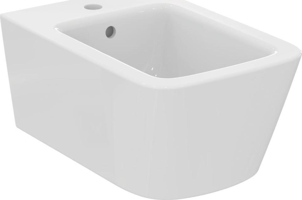 T368701 BLEND CUBE Подвесное биде с отверстием под смеситель, с отверстием перелива, с крепежом TT0299598 для полностью скрытого монтажа, с декоративн