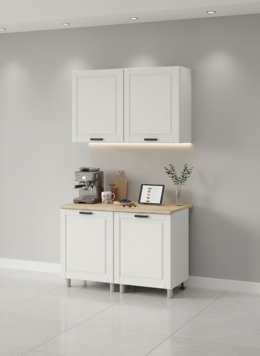 МК Аленушка 1,2м Астра Молочный,скоба черный,сонома