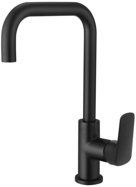 AQ1081MB ВЕГА смеситель для кухни (квадратный излив), матовый черный