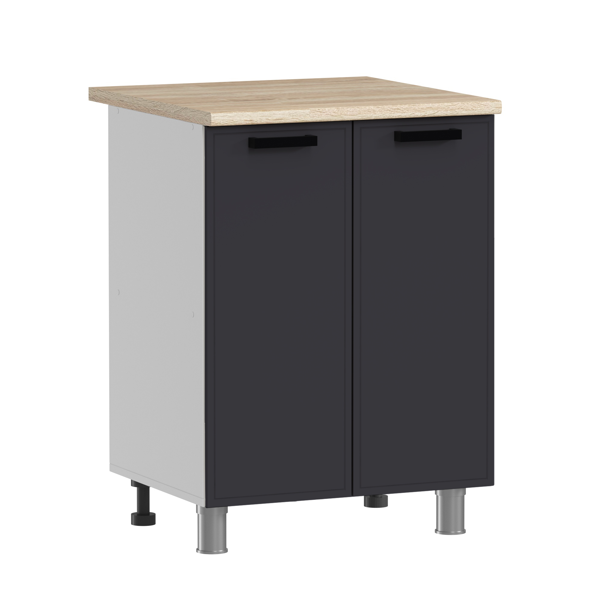 ГК Аленушка 1,6м Магнолия Кашемир/Сталь, черный (без столешницы)