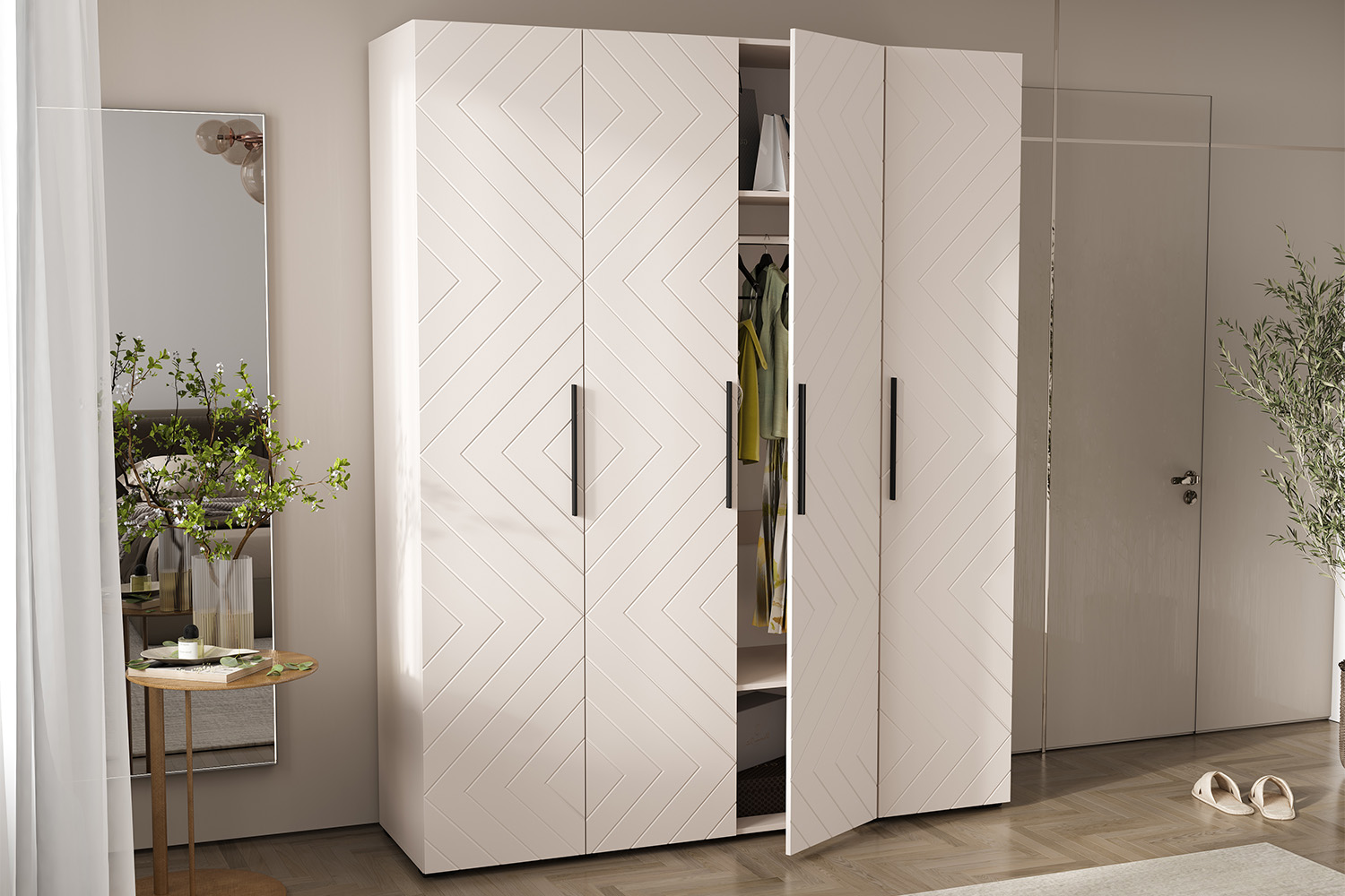 Шкаф четырехстворчатый Флэш (1800), Кашемир Шкаф четырехстворчатый Флэш (1800), Кашемир