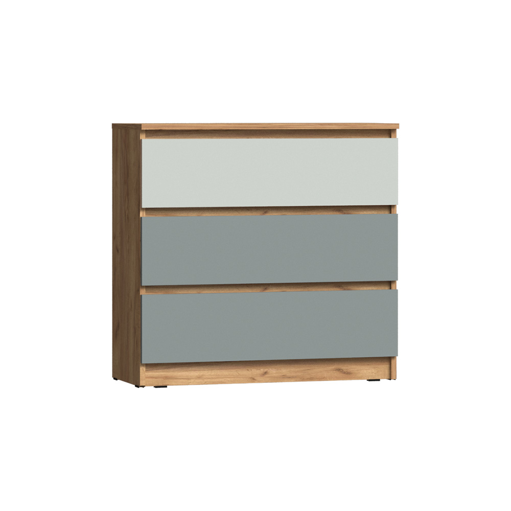 Комод Челси Color (800), Мята темная, Сумеречный голубой, Дуб крафт