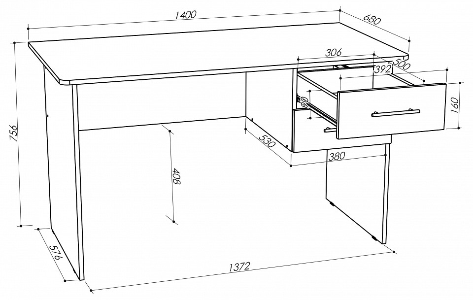 Стол письменный СП 3