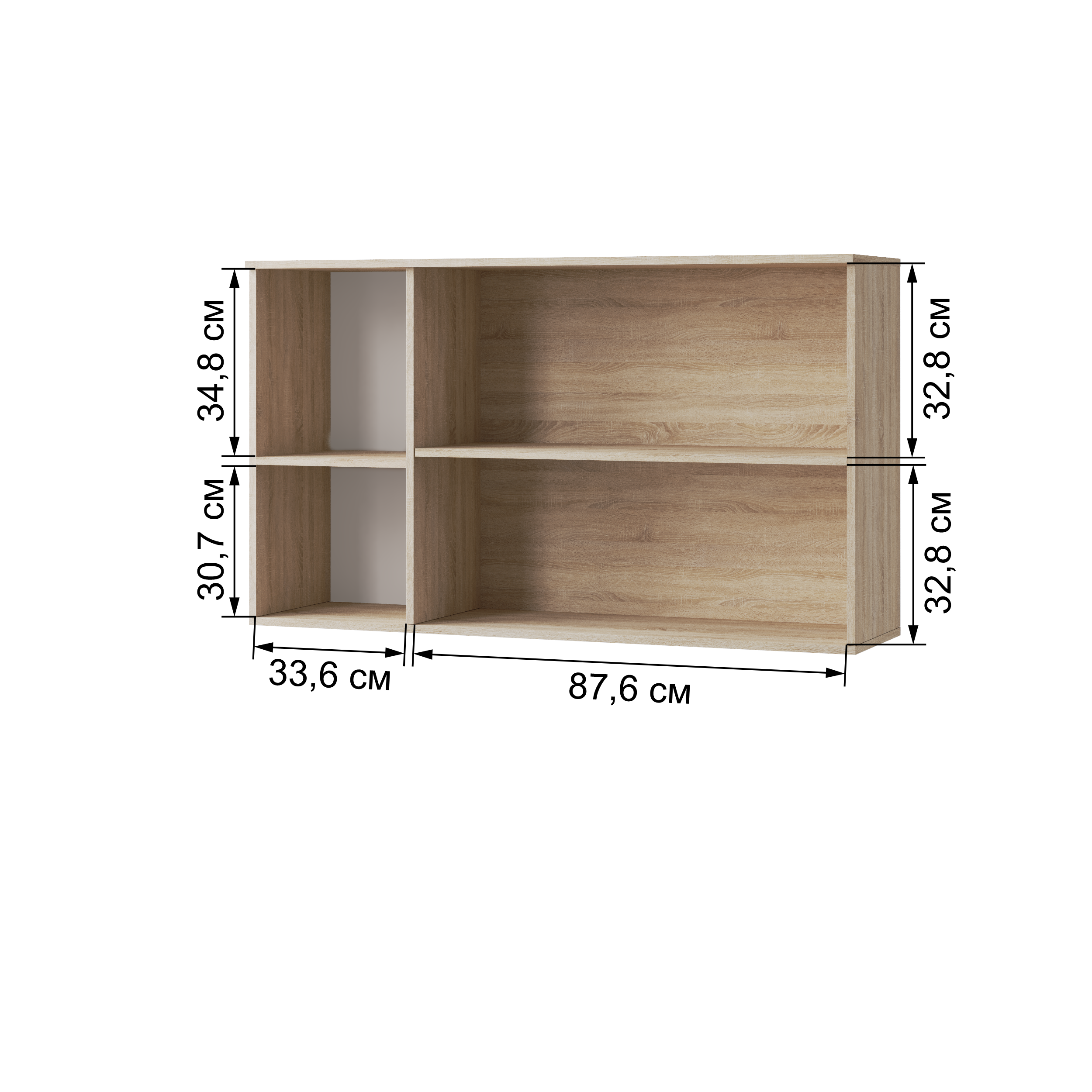 Полка навесная Ливорно ЛН-4, дуб