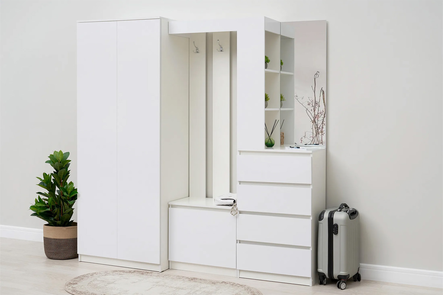 Прихожая Челси, Белый глянец холодный, Белый