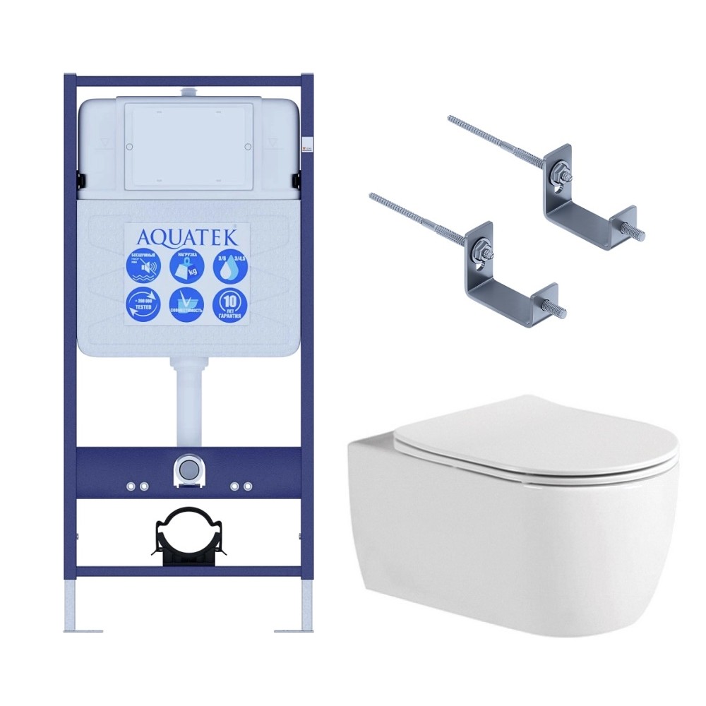 Set AQUATEK ЕВРОПА New-KKI2 (рама AQUATEK Standard INS-0000012+звукоизоляционная прокладка+крепеж KKI-0000002+унитаз ЕВРОПА AQ1106L-00+тонкое сиденье Set AQUATEK ЕВРОПА New-KKI2 (рама AQUATEK Standard INS-0000012+звукоизоляционная прокладка+крепеж KKI-0000002+унитаз ЕВРОПА AQ1106L-00+тонкое сиденье
