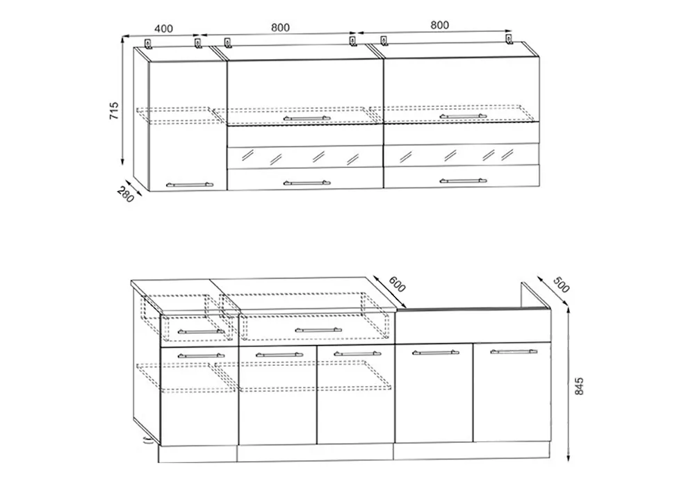 Кухня Маша 2.0 м венге / дуб сонома