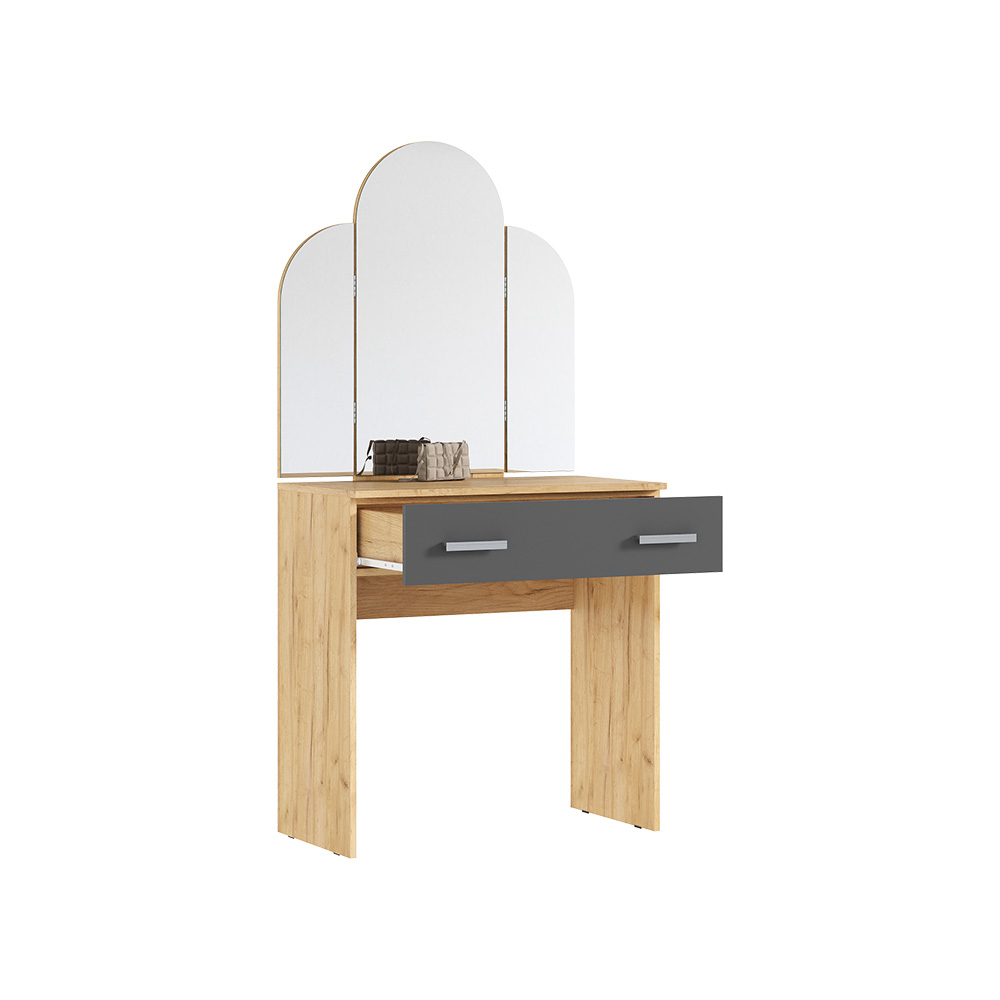 Столик туалетный Бася, Дуб Крафт, Графит