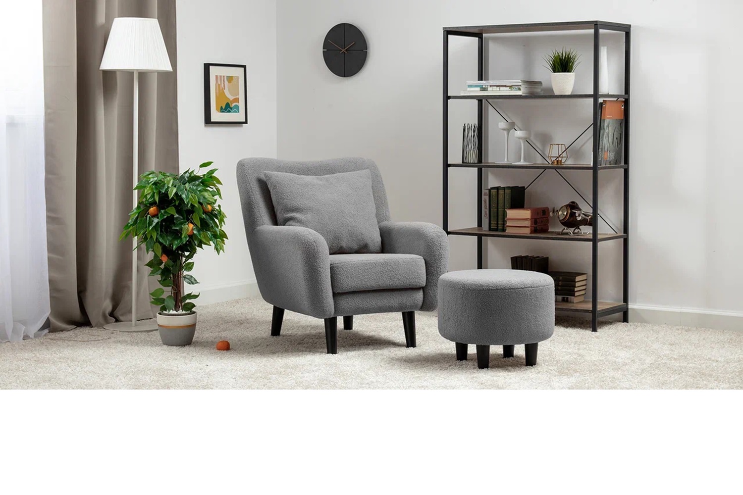 Пуф Шон Серый