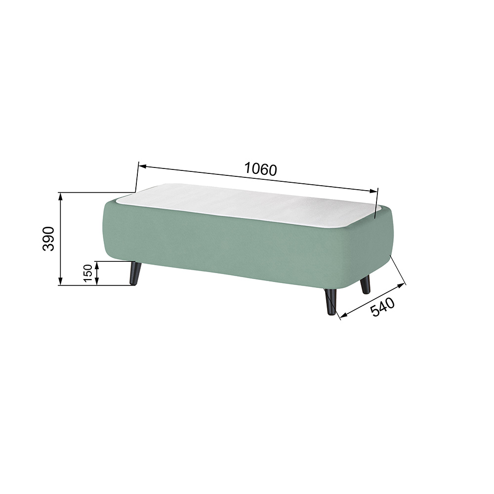 Стол журнальный Пай, Мятный