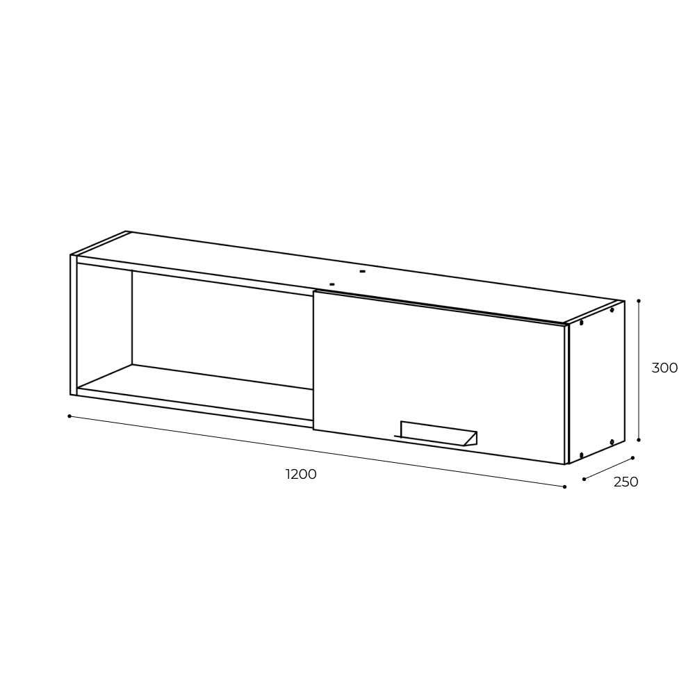 Полка навесная 1200 Квартет-13, дуб крафт/графит