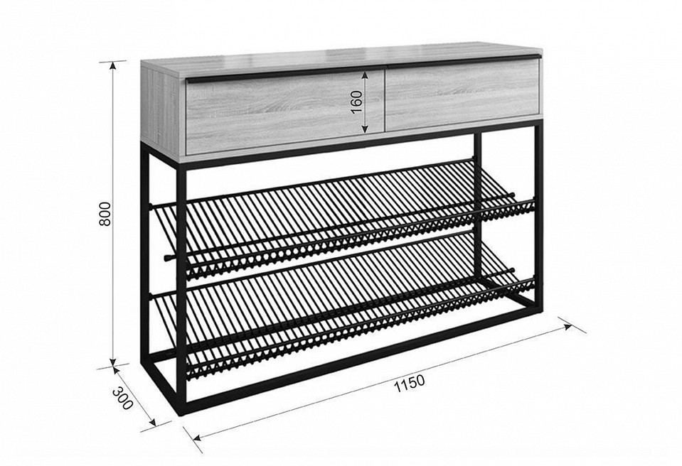 Стеллаж для обуви Крафт 2