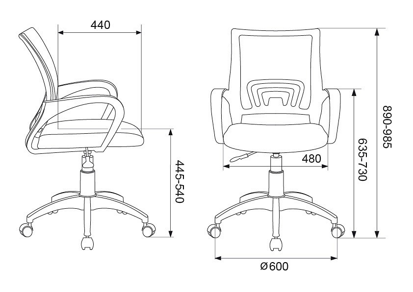 Кресло комьютерное CH-W695NLT/OR/TW-961