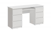 Стол письменный Челси 6 ящиков белый глянец / белый
