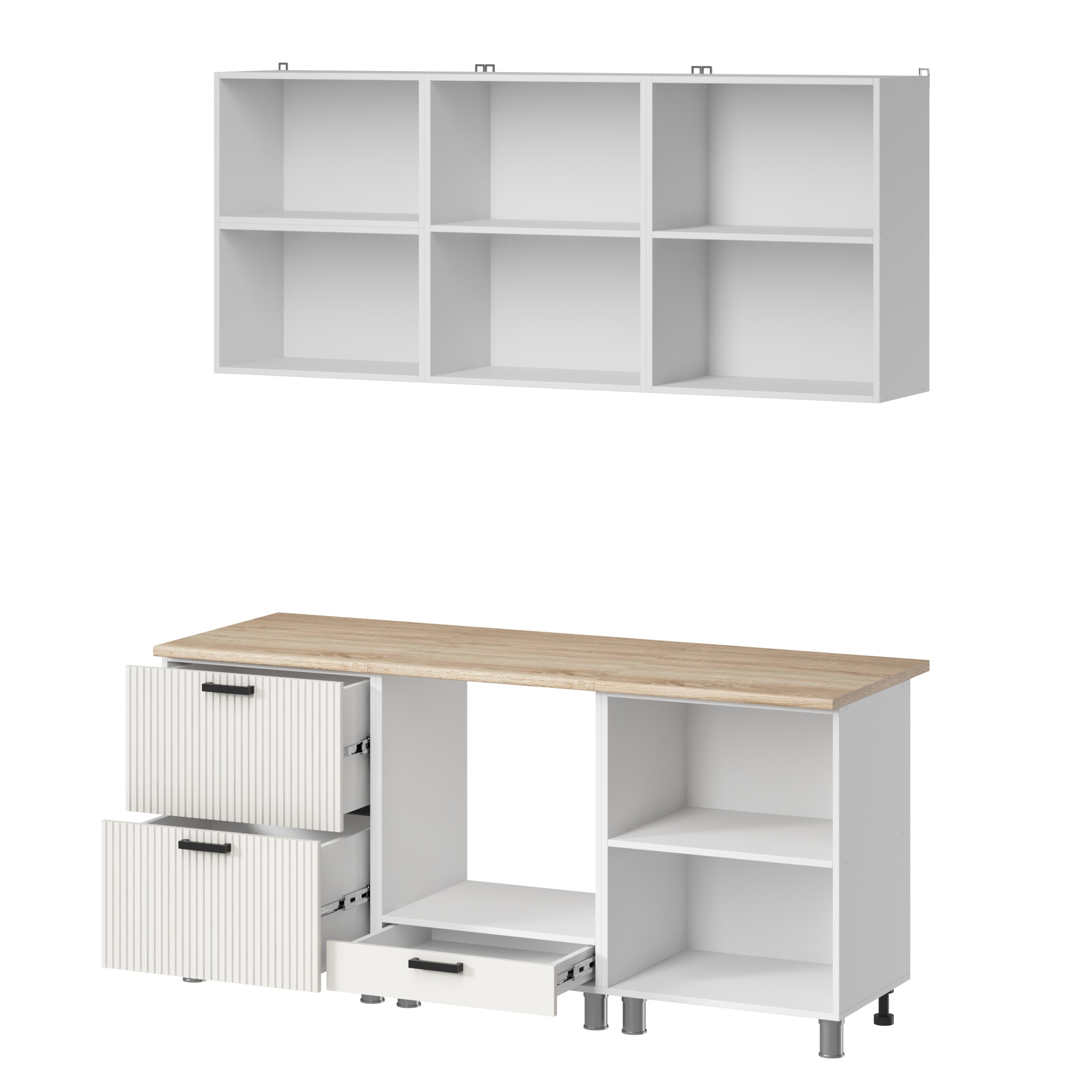 МК Аленушка 1,8м Лотос Молочный,скоба антрацит,сонома