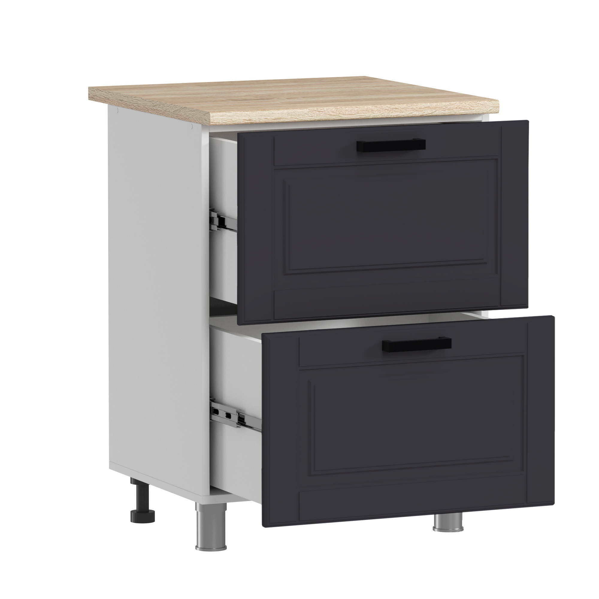 МК Аленушка Н2Я 600 Астра Сталь,скоба черный (со столешницей)