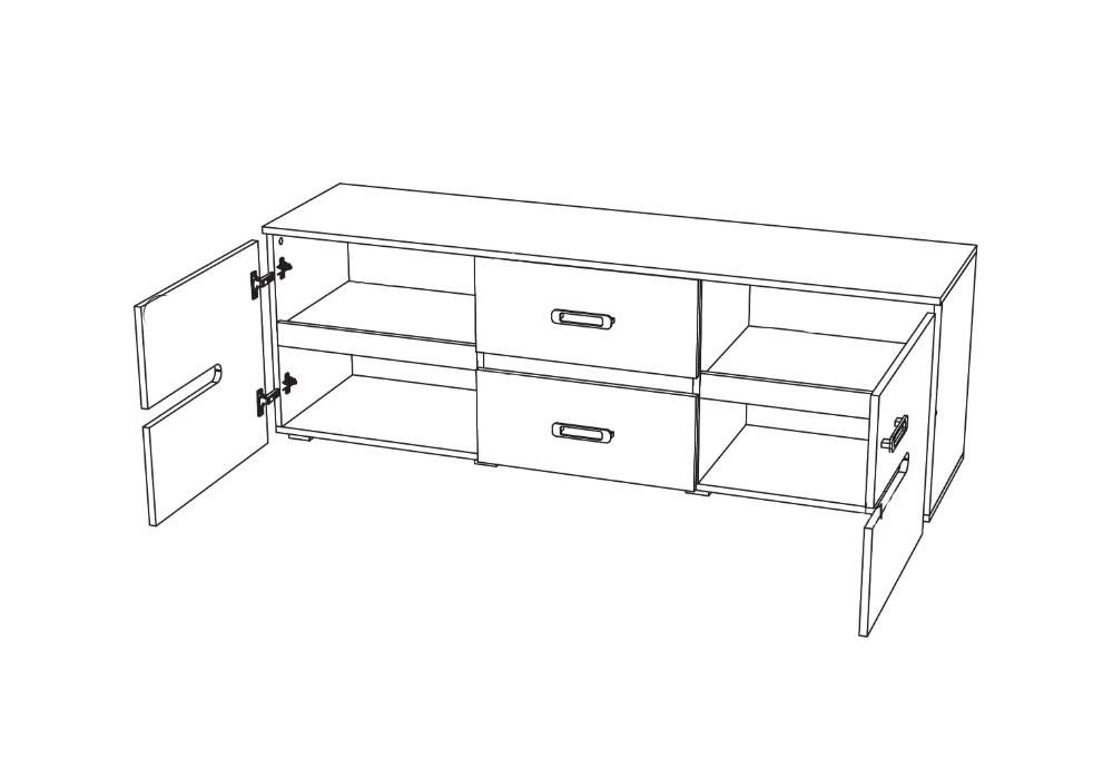 ТВ-тумба Ким белый глянец / венге