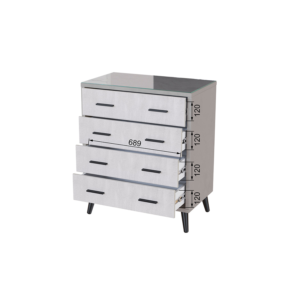 Комод Ланс, Светло-серый