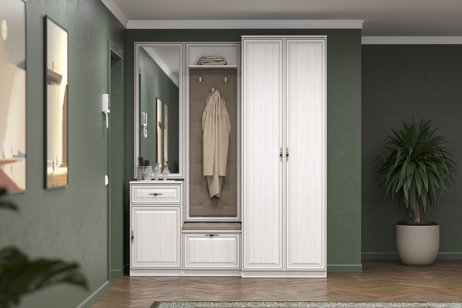 Зеркало навесное Габриэлла, Вудлайн кремовый