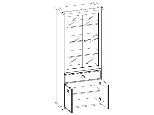 Шкаф-витрина Magellan 2V2D1S