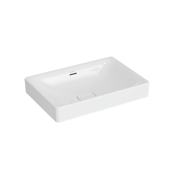 7535B003-0673 Раковина-чаша Metropole, прямоуг 60 см, c переливом, цвет белый. Нажимной керамический донный клапан в комплекте