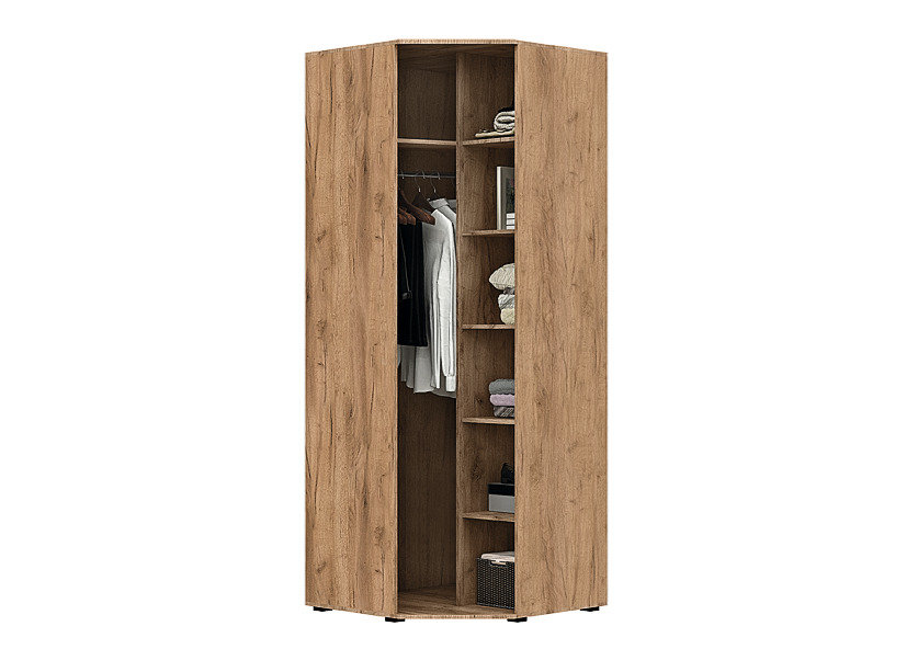 Шкаф угловой Соренто, Дуб крафт, Бетон темный