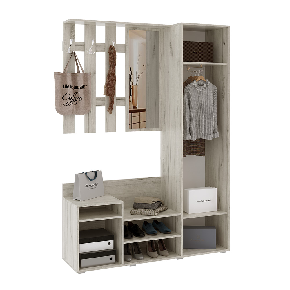 Прихожая Визит, Дуб крафт белый