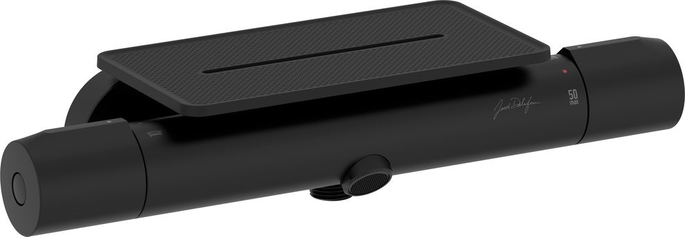 E21768-BL EO термостатический смеситель для ванны с полкой матовый черный E21768-BL EO термостатический смеситель для ванны с полкой матовый черный