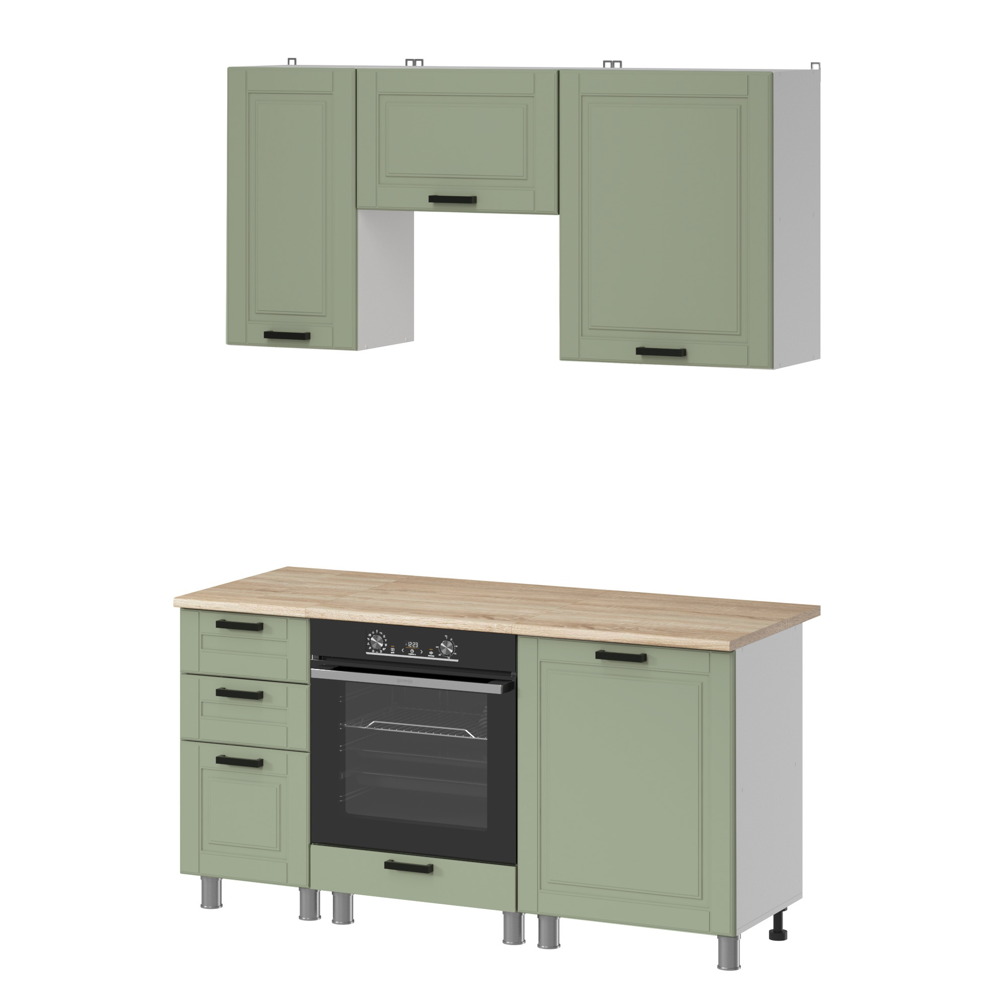 МК Аленушка 1,6м в.7 Астра Фисташка,скоба черный,сонома