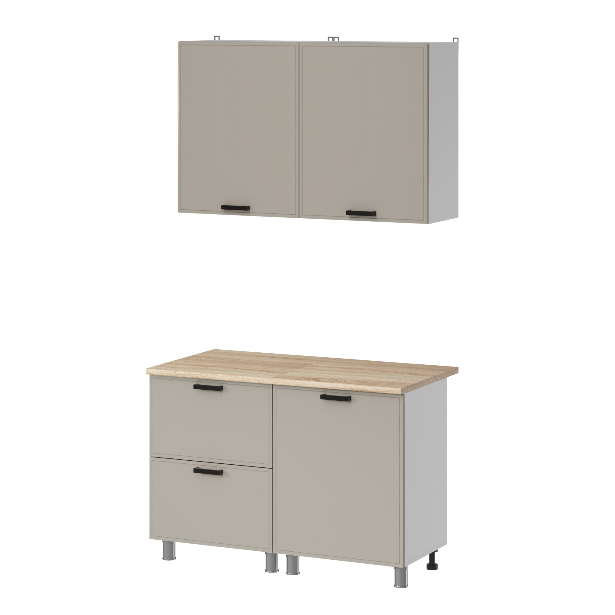 МК Аленушка 1,2м с ящ. Магнолия Керамика,скоба черный,сонома