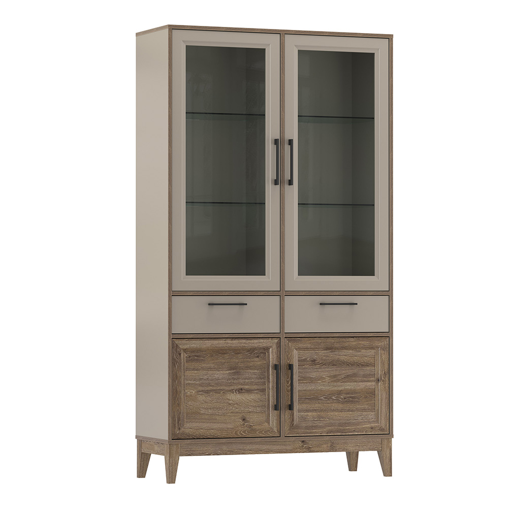 Шкаф-витрина Сарита 75.02, Серый камень, Дуб давос