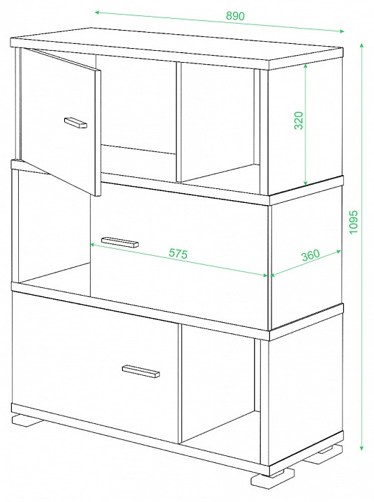 Тумба комбинированная Домино СБ-30/3