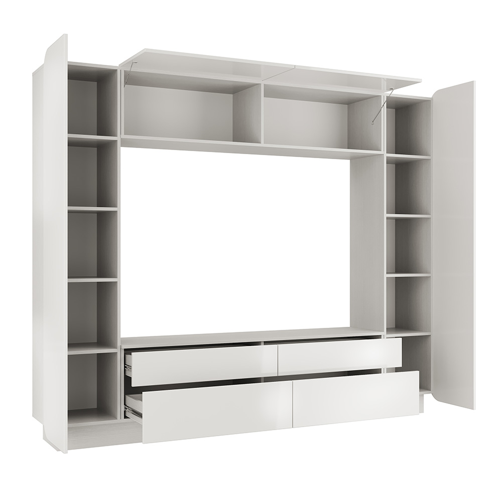 Стенка Лаванда-2, Белый, Белый глянец снег