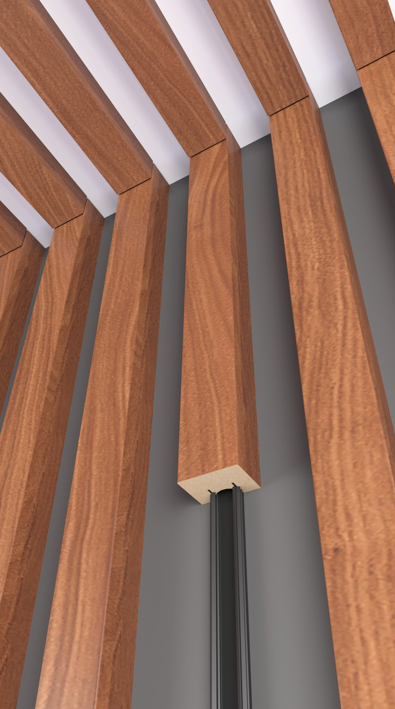 Комплект монтажных планок для реек, черный