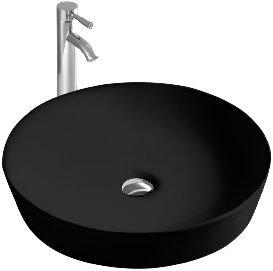 AQ5558-MB ЕВРОПА раковина 415*415*135 для установки на столешницу, матовый черный